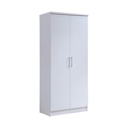 Hodedah Hodedah HID8600 WHITE 73 x 17 x 31.5 in. 2-Door Armoire with 4-Shelves; White HID8600 WHITE